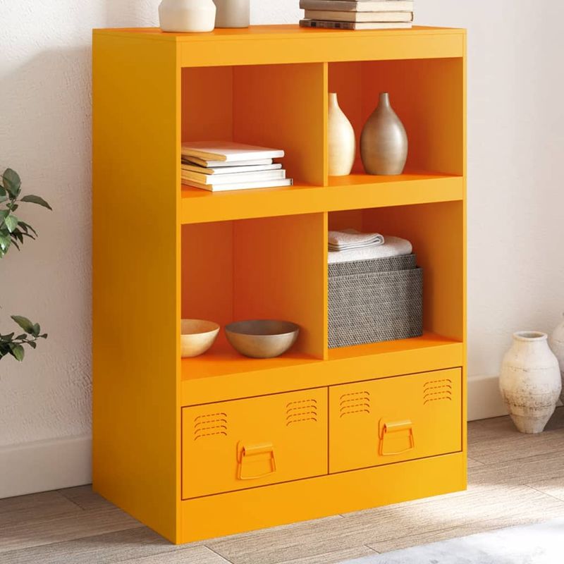 Casa si Gradina - Mobilier - Comode si corpuri - Comode - Noptiera, galben mustar, 67x39x95 cm otel - Infinity.ro
