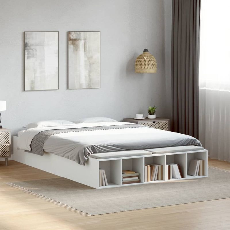 Casa si Gradina - Mobilier - Paturi si accesorii - Paturi - Cadru de pat, alb ,135x190 cm, lemn prelucrat - Infinity.ro