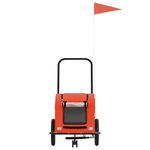 Petshop - Accesorii petshop - Culcusuri si custi - Genti si articole transport - Remorca de bicicleta animale portocaliu/gri, textil oxford/fier, mărime 125x52x53 cm - Infinity.ro