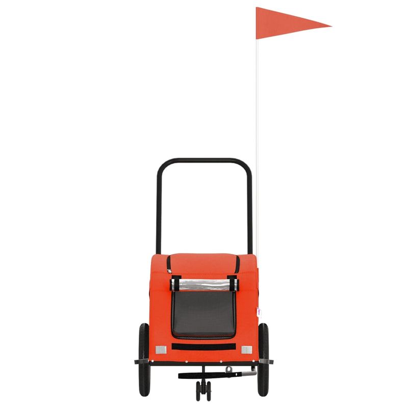 Petshop - Accesorii petshop - Culcusuri si custi - Genti si articole transport - Remorca de bicicleta animale portocaliu/gri, textil oxford/fier, mărime 125x52x53 cm - Infinity.ro