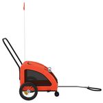 Petshop - Accesorii petshop - Culcusuri si custi - Genti si articole transport - Remorca de bicicleta animale portocaliu/gri, textil oxford/fier, mărime 125x52x53 cm - Infinity.ro