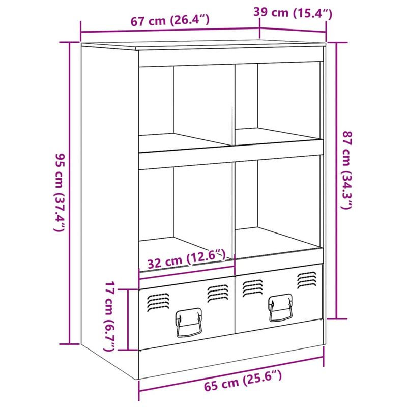 Casa si Gradina - Mobilier - Comode si corpuri - Comode - Comoda Roz 67x39x95 cm otel - Infinity.ro