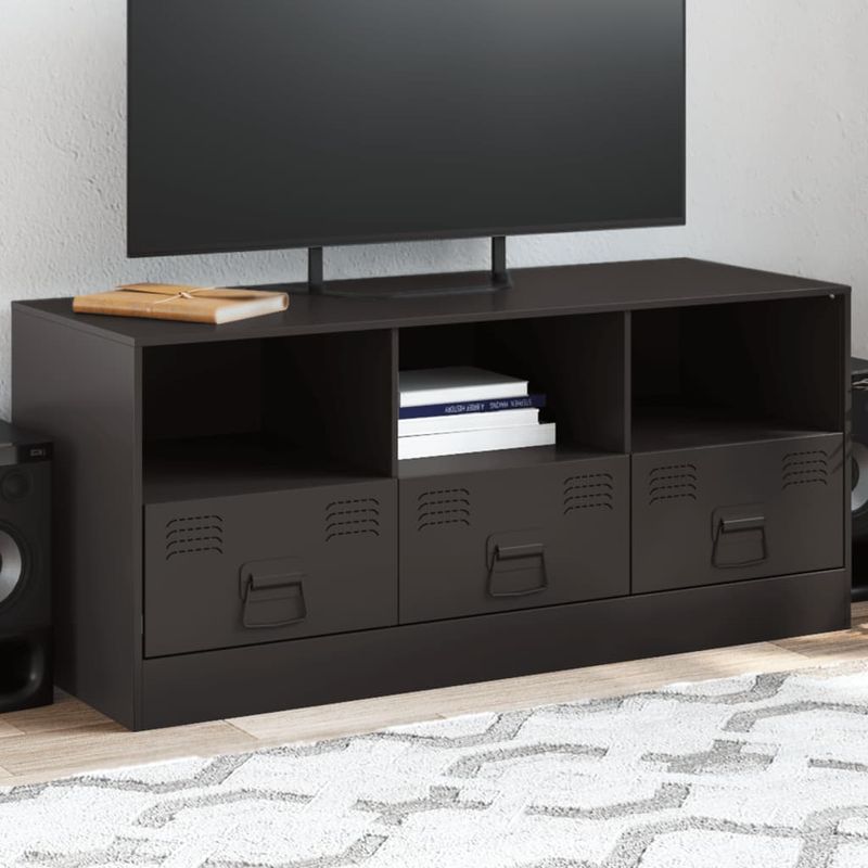 Casa si Gradina - Mobilier - Comode si corpuri - Comode - Comoda TV, negru, 99x39x44 cm, otel - Infinity.ro