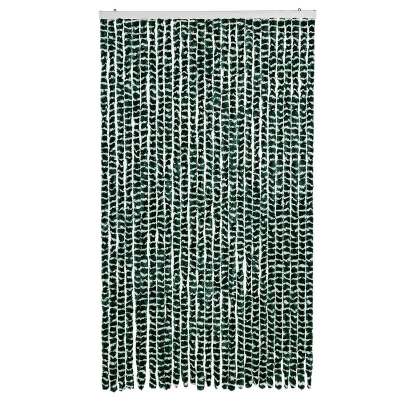 Casa si Gradina - Textile si covoare - Rulouri si jaluzele - Perdea pentru insecte, verde si alb, 118x220 cm, chenille - Infinity.ro