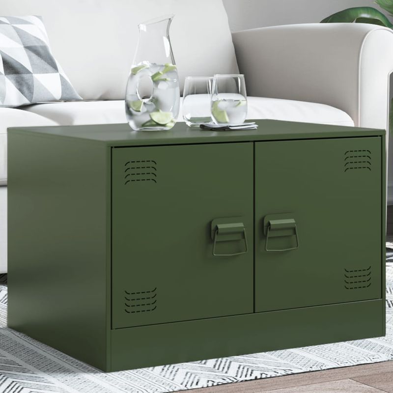 Casa si Gradina - Mobilier - Mese si birouri - Masute de cafea - Masuta de cafea, verde masliniu, 67x50x44 cm, otel - Infinity.ro