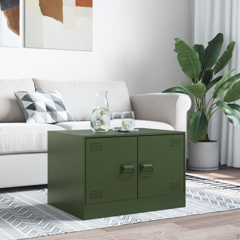 Casa si Gradina - Mobilier - Mese si birouri - Masute de cafea - Masuta de cafea, verde masliniu, 67x50x44 cm, otel - Infinity.ro