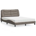 Casa si Gradina - Mobilier - Paturi si accesorii - Paturi - Pat cu saltea gri taupe 140x200 cm material textil - Infinity.ro