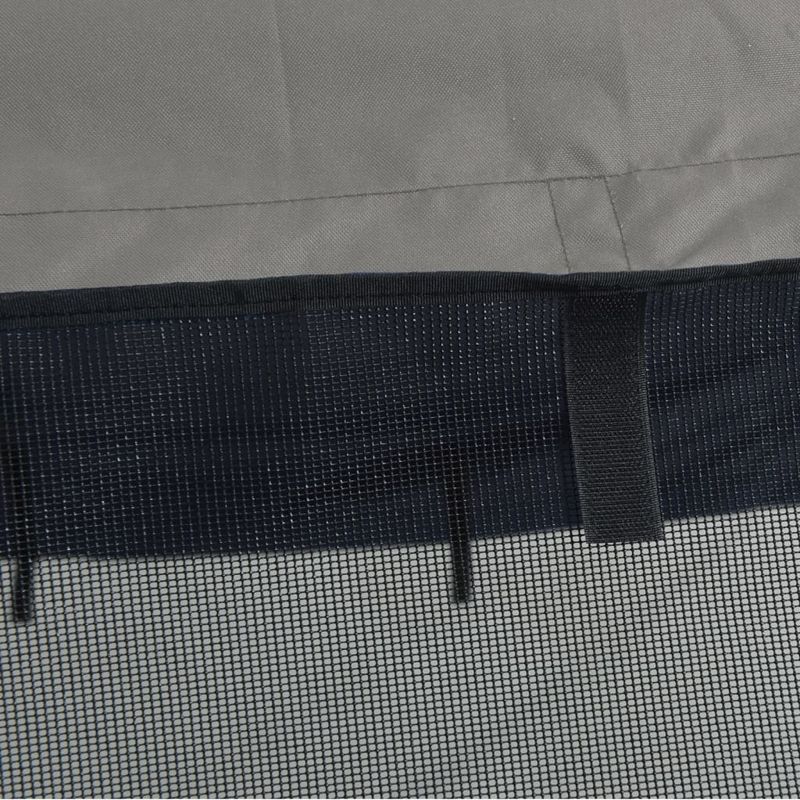 Auto si Moto - Ambarcatiuni - Accesorii ambarcatiuni - Parasolar Bimini 3 arcuri pereti din plasa 183x(137-152)x137 cm, antracit și negru - Infinity.ro