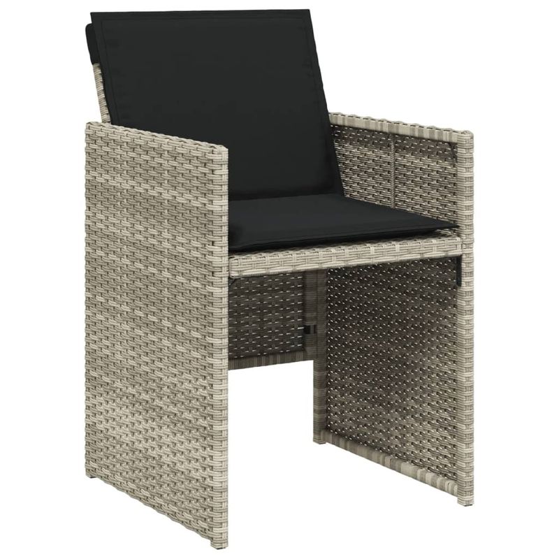 Casa si Gradina - Gradina si terasa - Mobilier exterior - Seturi mobila gradina - Set mobilier gradina cu perne, 9 piese, gri deschis, poliratan - Infinity.ro