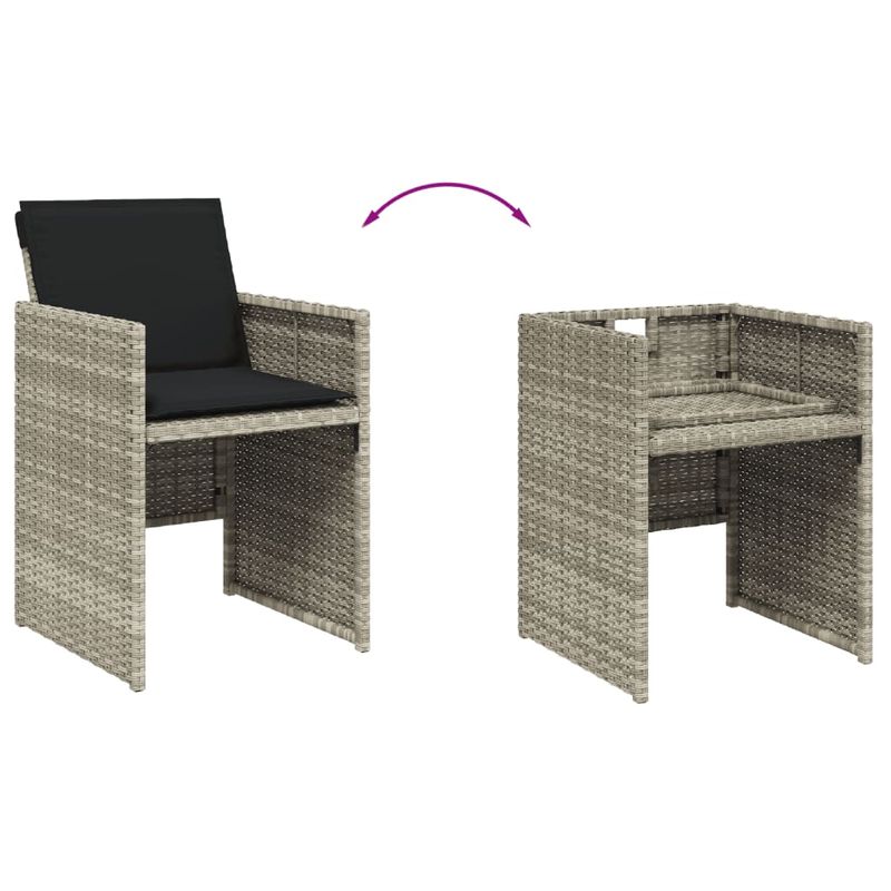 Casa si Gradina - Gradina si terasa - Mobilier exterior - Seturi mobila gradina - Set mobilier gradina cu perne, 9 piese, gri deschis, poliratan - Infinity.ro