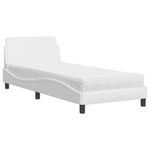 Casa si Gradina - Mobilier - Paturi si accesorii - Paturi - Pat cu saltea, alb, 90x190 cm, piele ecologica - Infinity.ro