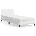 Casa si Gradina - Mobilier - Paturi si accesorii - Paturi - Pat cu saltea, alb, 90x190 cm, piele ecologica - Infinity.ro