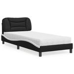 Casa si Gradina - Mobilier - Paturi si accesorii - Paturi - Pat cu saltea, negru si alb, 90x190 cm, piele ecologica - Infinity.ro