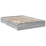 Casa si Gradina - Mobilier - Paturi si accesorii - Paturi - Cadru de pat cu sertare gri sonoma 150x200 cm lemn prelucrat - Infinity.ro