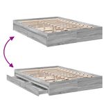 Casa si Gradina - Mobilier - Paturi si accesorii - Paturi - Cadru de pat cu sertare gri sonoma 150x200 cm lemn prelucrat - Infinity.ro