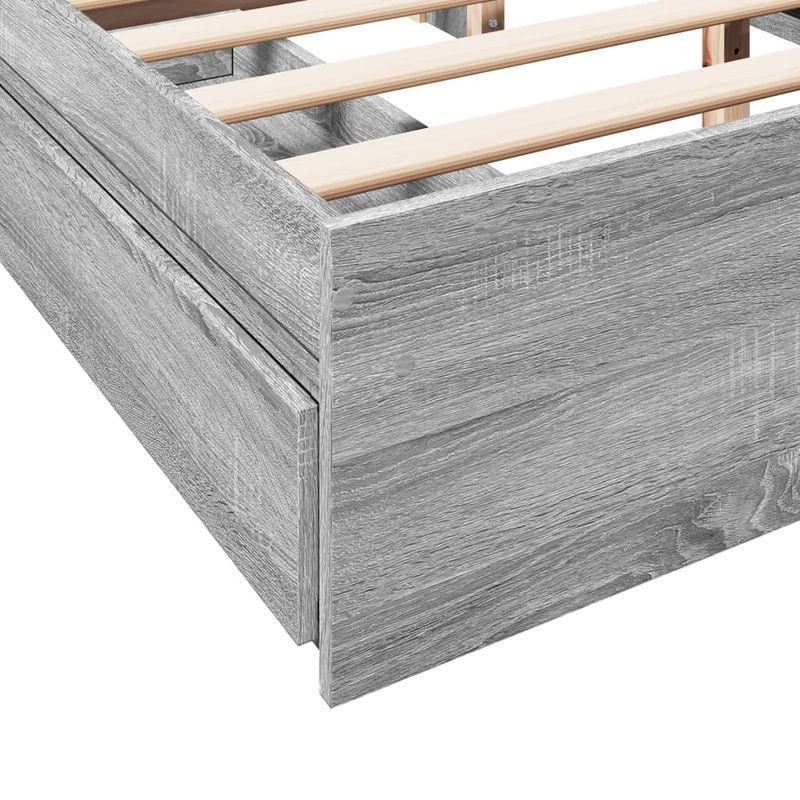 Casa si Gradina - Mobilier - Paturi si accesorii - Paturi - Cadru de pat cu sertare gri sonoma 150x200 cm lemn prelucrat - Infinity.ro