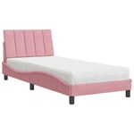 Casa si Gradina - Mobilier - Paturi si accesorii - Paturi - Pat cu saltea, roz, 80x200 cm, catifea - Infinity.ro