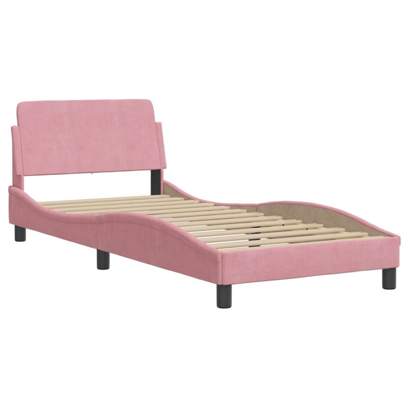 Casa si Gradina - Mobilier - Paturi si accesorii - Paturi - Pat cu saltea, roz, 80x200 cm, catifea - Infinity.ro