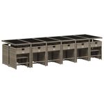 Casa si Gradina - Gradina si terasa - Mobilier exterior - Seturi mobila gradina - Set mobilier de gradina cu perne, 17 piese, gri, poliratan - Infinity.ro