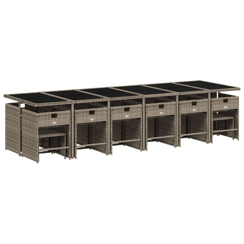 Casa si Gradina - Gradina si terasa - Mobilier exterior - Seturi mobila gradina - Set mobilier de gradina cu perne, 17 piese, gri, poliratan - Infinity.ro