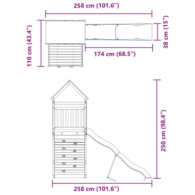 Jucarii, Copii si Bebe - Jucarii si jocuri - Jucarii de exterior - Spatii de joaca si accesorii - Set de joaca pentru exterior, lemn masiv de douglas - Infinity.ro