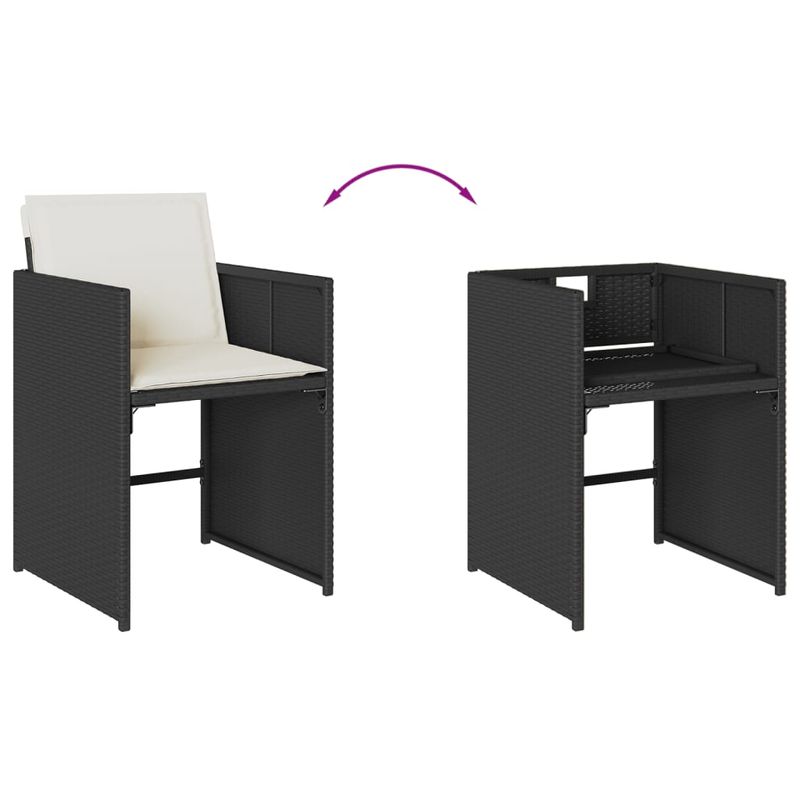 Casa si Gradina - Gradina si terasa - Mobilier exterior - Seturi mobila gradina - Set mobilier de gradina cu perne, 9 piese, negru, poliratan - Infinity.ro