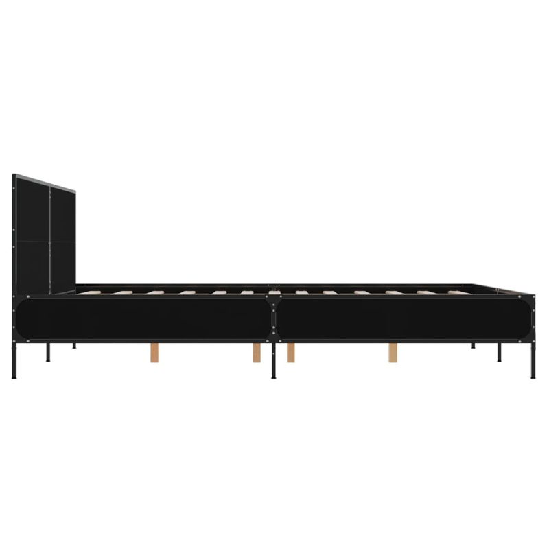 Casa si Gradina - Mobilier - Paturi si accesorii - Paturi - Cadru de pat, negru, 150x200 cm, lemn prelucrat si metal - Infinity.ro