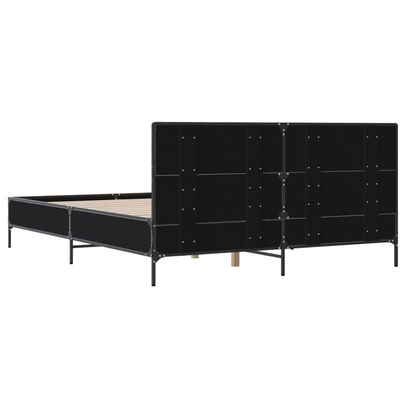 Casa si Gradina - Mobilier - Paturi si accesorii - Paturi - Cadru de pat, negru, 150x200 cm, lemn prelucrat si metal - Infinity.ro
