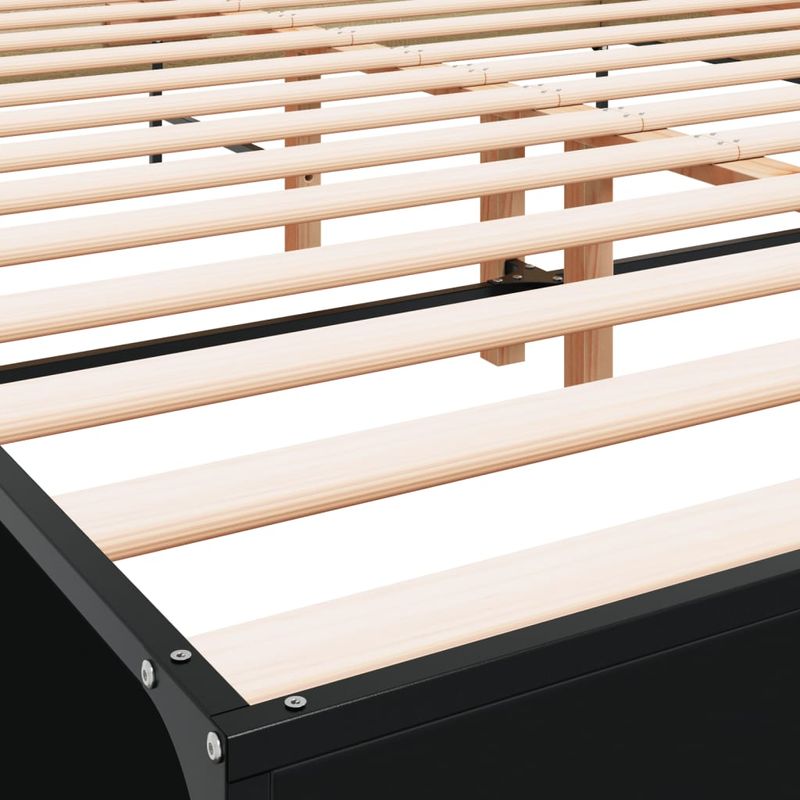 Casa si Gradina - Mobilier - Paturi si accesorii - Paturi - Cadru de pat, negru, 150x200 cm, lemn prelucrat si metal - Infinity.ro