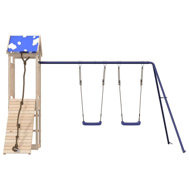 Jucarii, Copii si Bebe - Jucarii si jocuri - Jucarii de exterior - Spatii de joaca si accesorii - Set de joaca pentru exterior, lemn masiv de pin - Infinity.ro