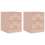 Casa si Gradina - Mobilier - Comode si corpuri - Noptiere - Noptiere, 2 buc., roz, 34,5x39x44 cm, otel - Infinity.ro