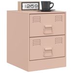Casa si Gradina - Mobilier - Comode si corpuri - Noptiere - Noptiere, 2 buc., roz, 34,5x39x44 cm, otel - Infinity.ro