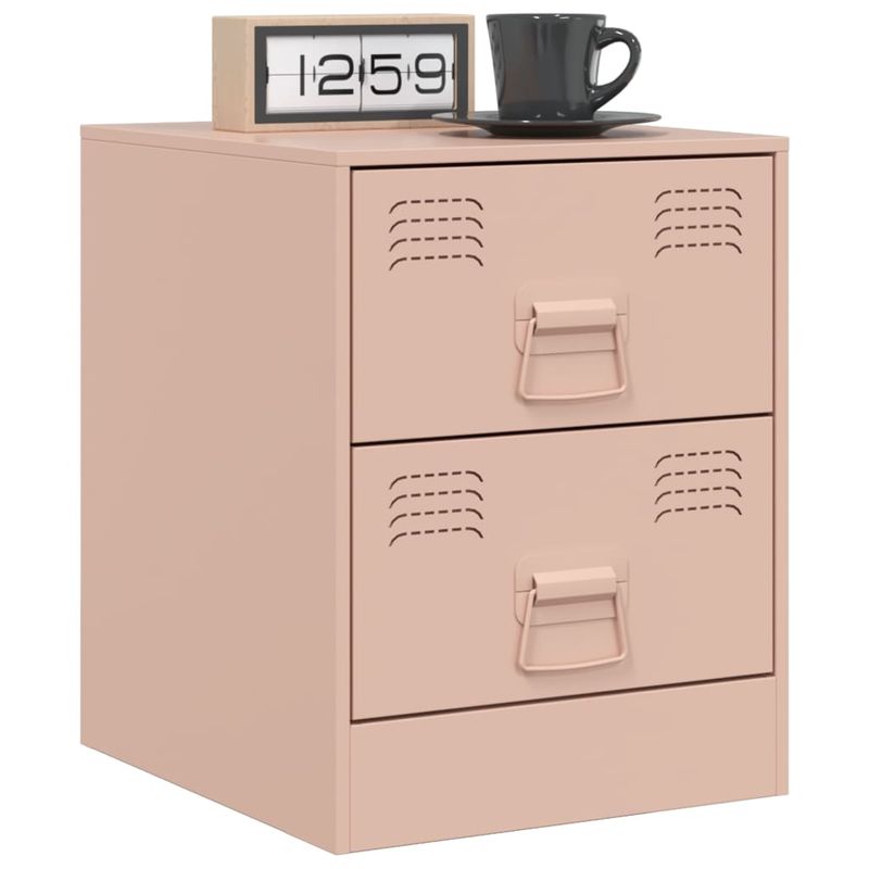 Casa si Gradina - Mobilier - Comode si corpuri - Noptiere - Noptiere, 2 buc., roz, 34,5x39x44 cm, otel - Infinity.ro