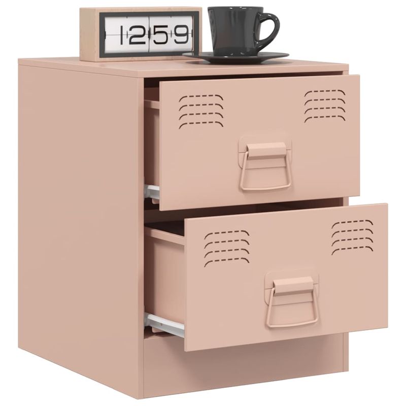 Casa si Gradina - Mobilier - Comode si corpuri - Noptiere - Noptiere, 2 buc., roz, 34,5x39x44 cm, otel - Infinity.ro