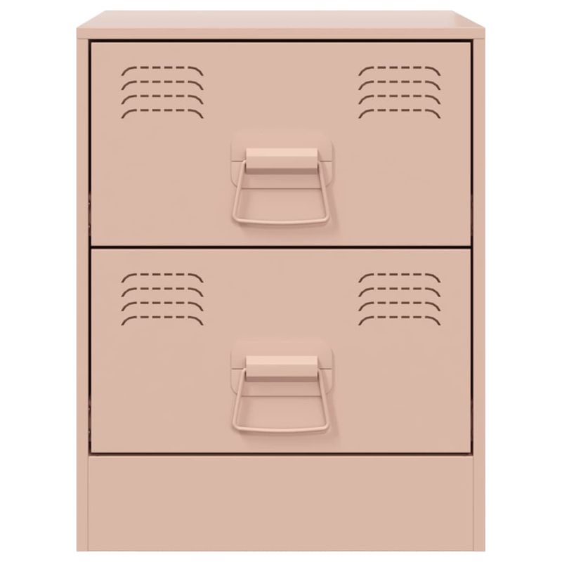 Casa si Gradina - Mobilier - Comode si corpuri - Noptiere - Noptiere, 2 buc., roz, 34,5x39x44 cm, otel - Infinity.ro