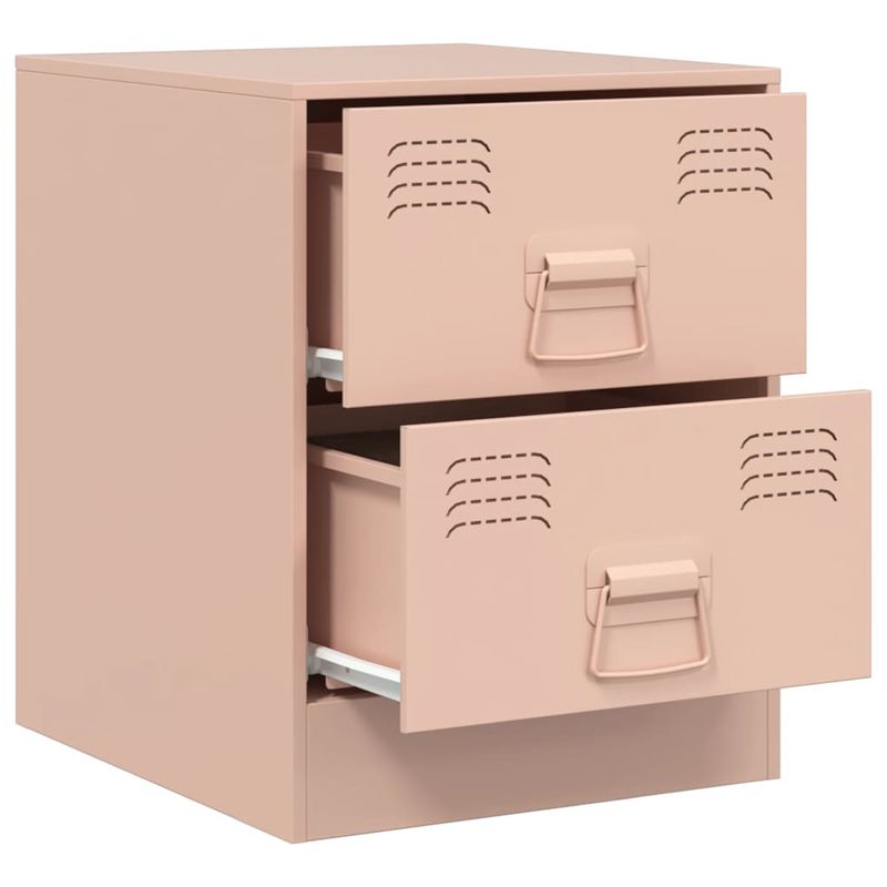 Casa si Gradina - Mobilier - Comode si corpuri - Noptiere - Noptiere, 2 buc., roz, 34,5x39x44 cm, otel - Infinity.ro