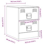 Casa si Gradina - Mobilier - Comode si corpuri - Noptiere - Noptiere, 2 buc., roz, 34,5x39x44 cm, otel - Infinity.ro
