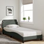 Casa si Gradina - Mobilier - Paturi si accesorii - Paturi - Pat cu saltea, gri inchis, 90x190 cm, textil - Infinity.ro