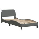 Casa si Gradina - Mobilier - Paturi si accesorii - Paturi - Pat cu saltea, gri inchis, 90x190 cm, textil - Infinity.ro