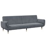 Casa si Gradina - Mobilier - Canapele si coltare - Canapele - Canapea extensibila cu taburet, 2 locuri, gri inchis, catifea - Infinity.ro