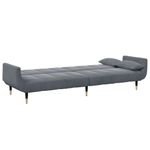 Casa si Gradina - Mobilier - Canapele si coltare - Canapele - Canapea extensibila cu taburet, 2 locuri, gri inchis, catifea - Infinity.ro
