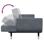 Casa si Gradina - Mobilier - Canapele si coltare - Canapele - Canapea extensibila cu taburet, 2 locuri, gri inchis, catifea - Infinity.ro