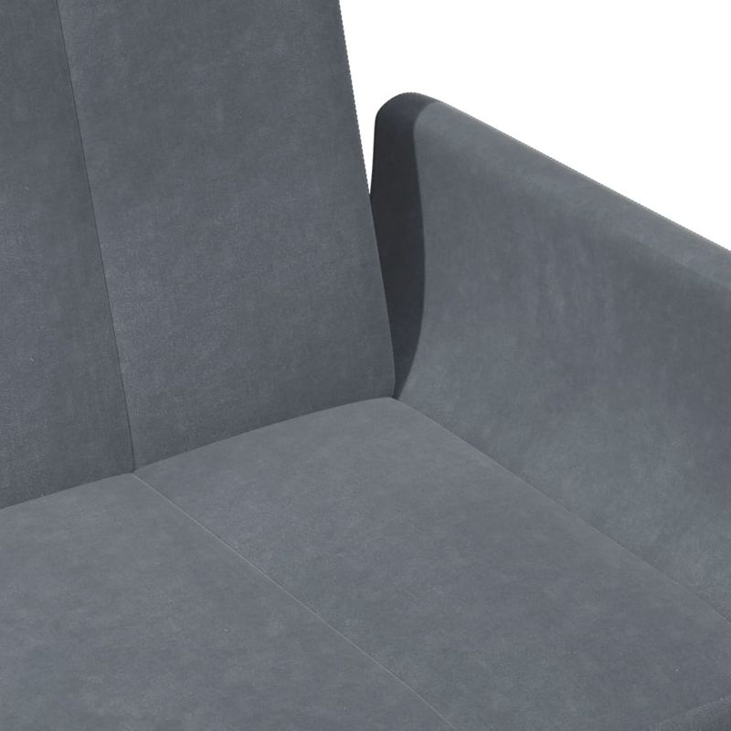 Casa si Gradina - Mobilier - Canapele si coltare - Canapele - Canapea extensibila cu taburet, 2 locuri, gri inchis, catifea - Infinity.ro
