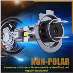 Auto si Moto - Electrice auto - Iluminare si semnalizare - Becuri auto - Set 2 Becuri LED H7 5400 lumeni, mini all-in-one cu ventilator, 400% super luminozitate 6500K alb rece - Infinity.ro