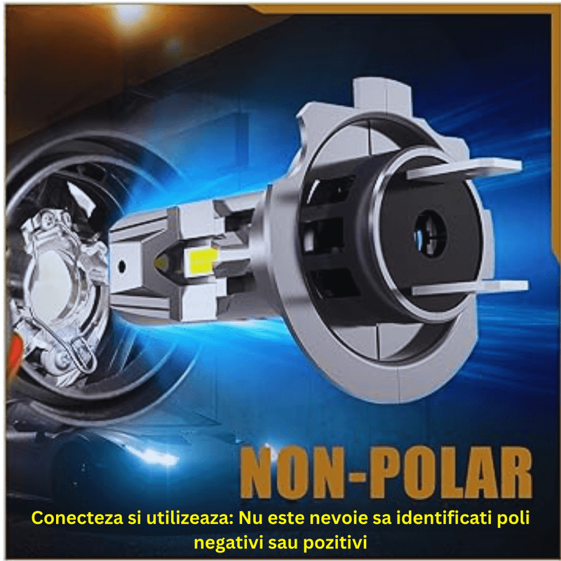 Auto si Moto - Electrice auto - Iluminare si semnalizare - Becuri auto - Set 2 Becuri LED H7 5400 lumeni, mini all-in-one cu ventilator, 400% super luminozitate 6500K alb rece - Infinity.ro