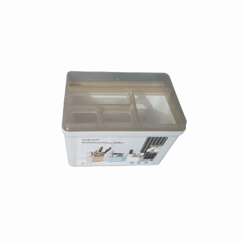 Casa si Gradina - Bucatarie si vesela - Organizare si depozitare bucatarie - Suporturi tacamuri si vase - Organizator multifunctional 9,5X12X5,5cm Alb ABYZ®™ - Infinity.ro