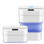 Casa si Gradina - Mobilier - Organizare si depozitare - Cosuri de gunoi - Cos de Gunoi Pliabil Automat, Senzor de Miscare, Capaciate 17,5L, Alb/Bleu ABYZ®™ - Infinity.ro