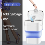 Casa si Gradina - Mobilier - Organizare si depozitare - Cosuri de gunoi - Cos de Gunoi Pliabil Automat, Senzor de Miscare, Capaciate 17,5L, Alb/Bleu ABYZ®™ - Infinity.ro