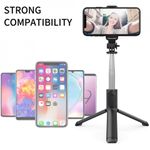 Laptop, Telefoane si Tablete - Telefoane mobile si accesorii - Accesorii Telefoane - Selfie stick-uri - Selfie Stick Stabil Albastrutooth, 101cm - Techsuit Remote and Tripod Mount (Q01) - Negru - Infinity.ro