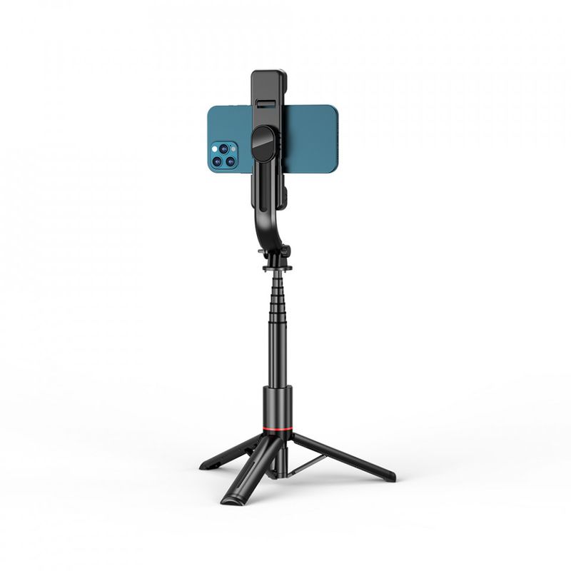 Laptop, Telefoane si Tablete - Telefoane mobile si accesorii - Accesorii Telefoane - Selfie stick-uri - Selfie Stick Stabil Wireless cu Lumina LED Detasabila, 108cm - Techsuit Tripod Mount LED (L12D) - Negru - Infinity.ro